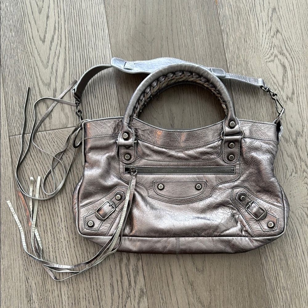 Balenciaga City Metallic Silver Women's Handbag